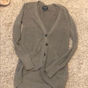 Gray button up high lo sweater